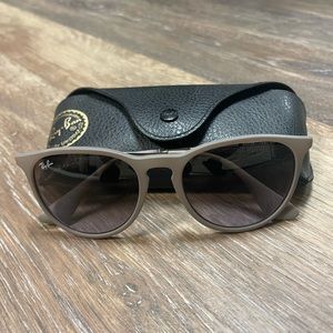 Grey rimmed Ray-Ban sunglasses